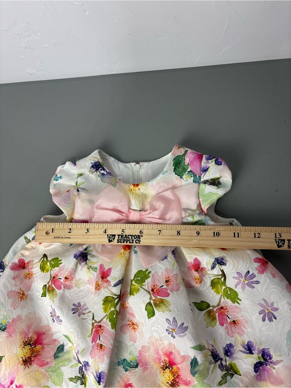 Bonnie Baby Girls Dress 18M 18 Month Floral Pink Bow Dressy Spring Summer - Picture 4 of 6